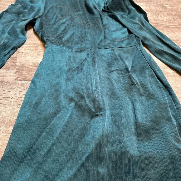 Dark Emerald Green Green & other stories Deep V-Neck Mini Dress in Size 4 - Picture 7 of 7